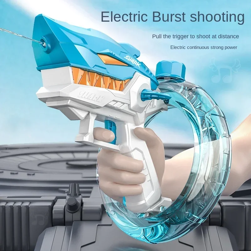 Summer Water Gaming Toy Fully Automatic Continuous Fire Watergun Shark Electric Water Gun Large Capacity Water Spray Gun
Summer Water Gaming Toy Fully Automatic Continuous Fire Watergun Shark Electric Water Gun Large Capacity Water Spray Gun