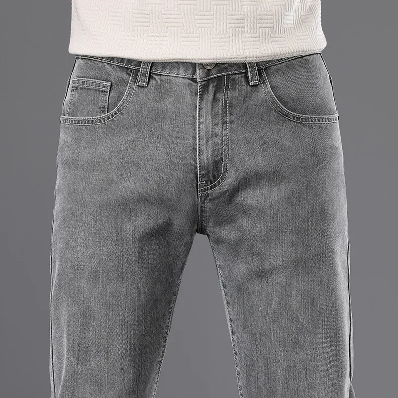 Classic Men Vintage Cloth High Waist Trousers Autumn Loose Straight Stretch Wash Jeans High Quality Sky Blue Brand Pants
Classic Men Vintage Cloth High Waist Trousers Autumn Loose Straight Stretch Wash Jeans High Quality Sky Blue Brand Pants