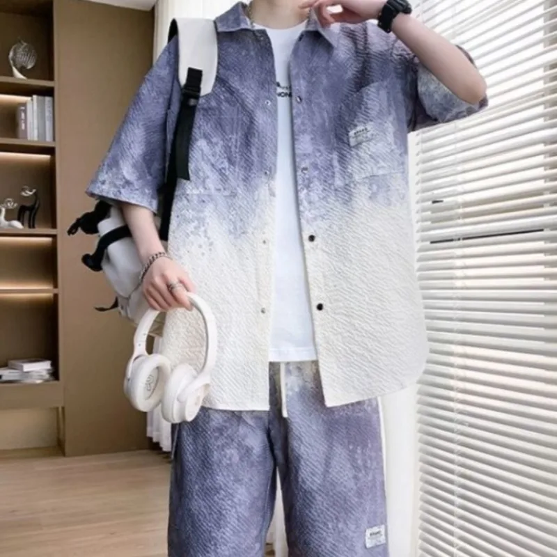 Men Summer Outfit Set Short Sleeve Shirt With Shorts Casual Teen Fashion All in One Comfortable
Men Summer Outfit Set Short Sleeve Shirt With Shorts Casual Teen Fashion All in One Comfortable