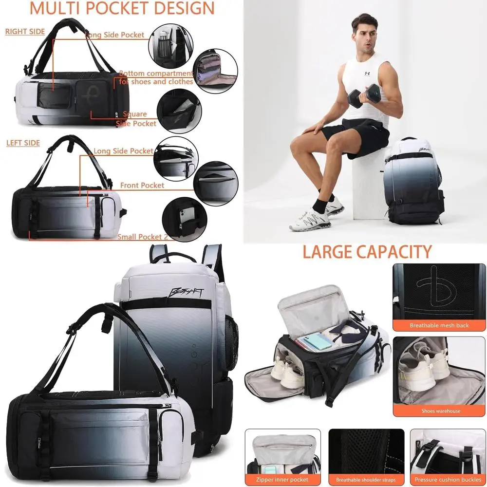 40L Waterproof Large Convertible Gym & Travel Backpack with Shoe Compartment
40L Waterproof Large Convertible Gym & Travel Backpack with Shoe Compartment