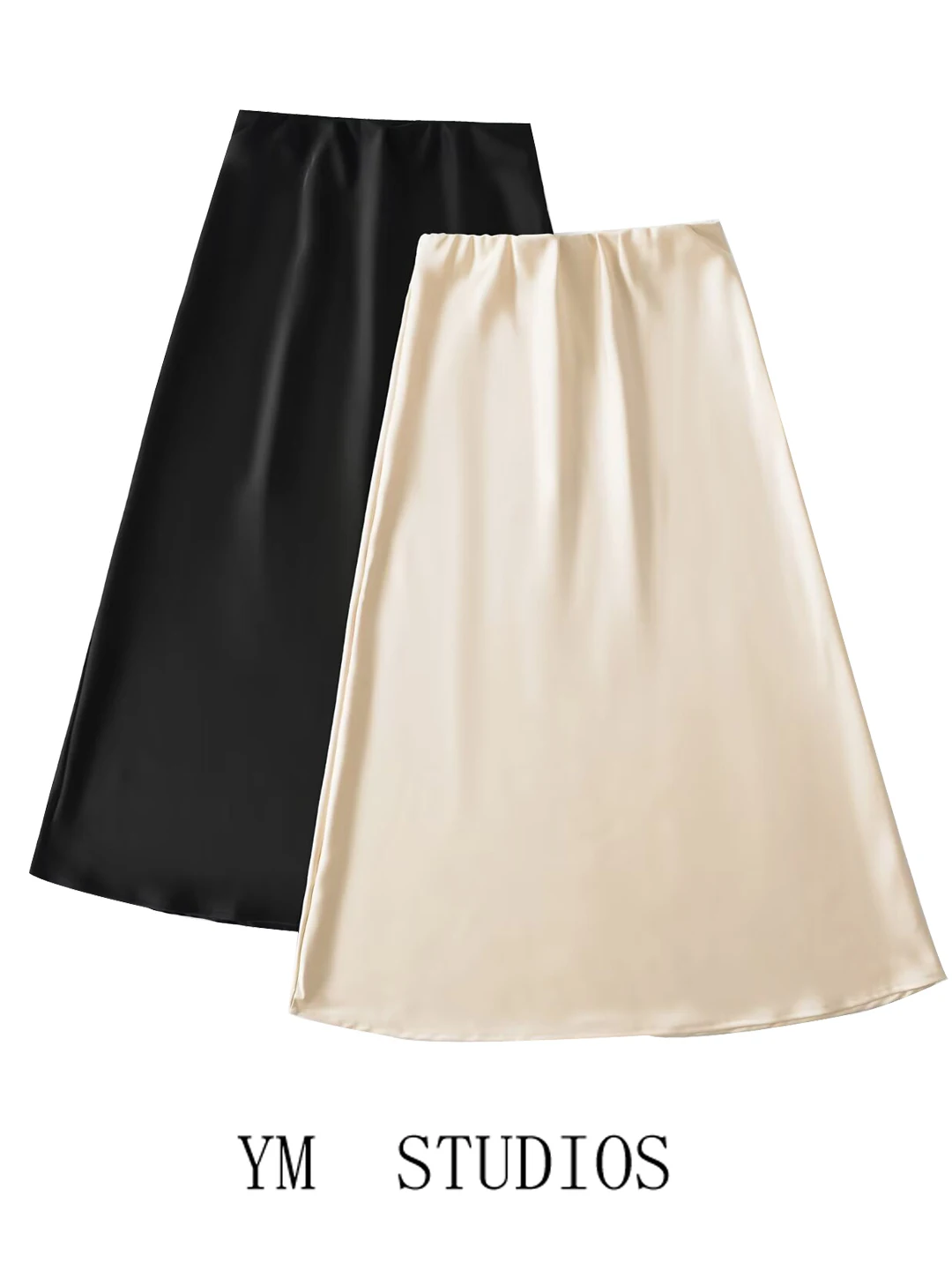 Ele High Waist A-Line Skirt Silk Satin Smooth Color Moonlight Long Skirt Women's Faion Daily Wear
Ele High Waist A-Line Skirt Silk Satin Smooth Color Moonlight Long Skirt Women's Faion Daily Wear