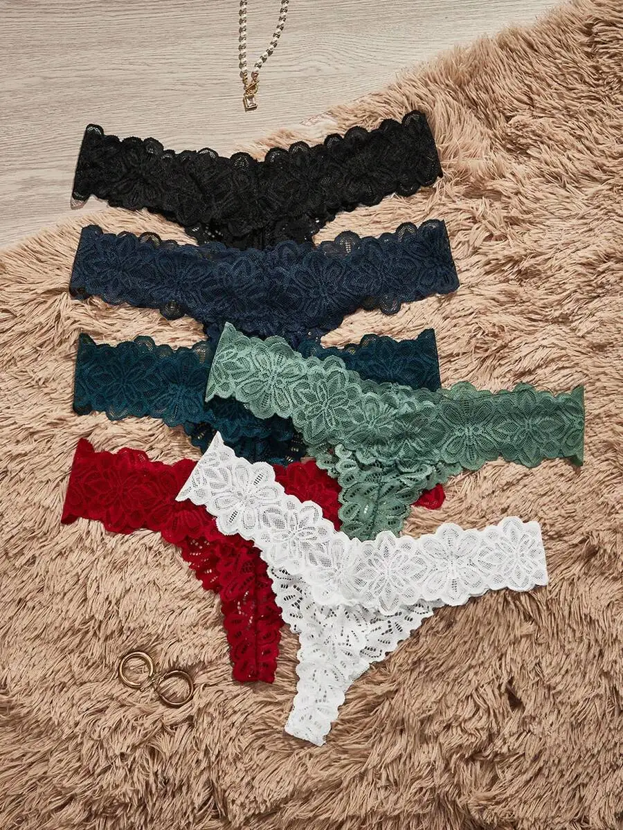 6 Pcs Women Lace Seamless Thong Panties Set
6 Pcs Women Lace Seamless Thong Panties Set