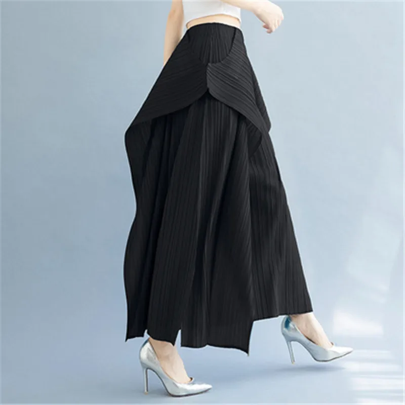 YUDX Miyak Pleat 2023 Irregular Split Fork Wide Leg Pants Loose Solid Color Elastic Waist Casual Women Plus Size Trousers Ladies
YUDX Miyak Pleat 2023 Irregular Split Fork Wide Leg Pants Loose Solid Color Elastic Waist Casual Women Plus Size Trousers Ladies