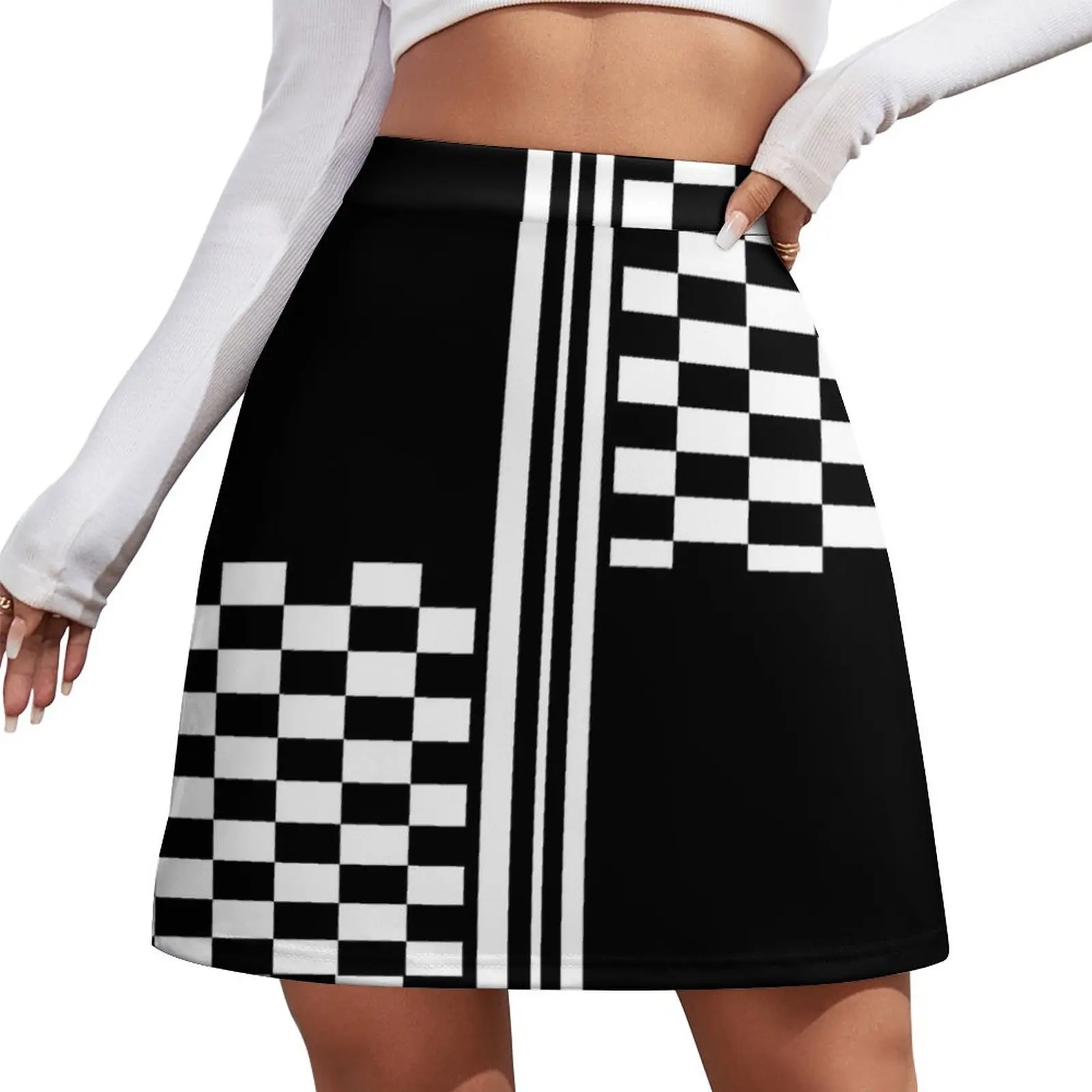 Stylish Black and white check and stripes Mini Skirt korean style kpop Mini Skirt
Stylish Black and white check and stripes Mini Skirt korean style kpop Mini Skirt