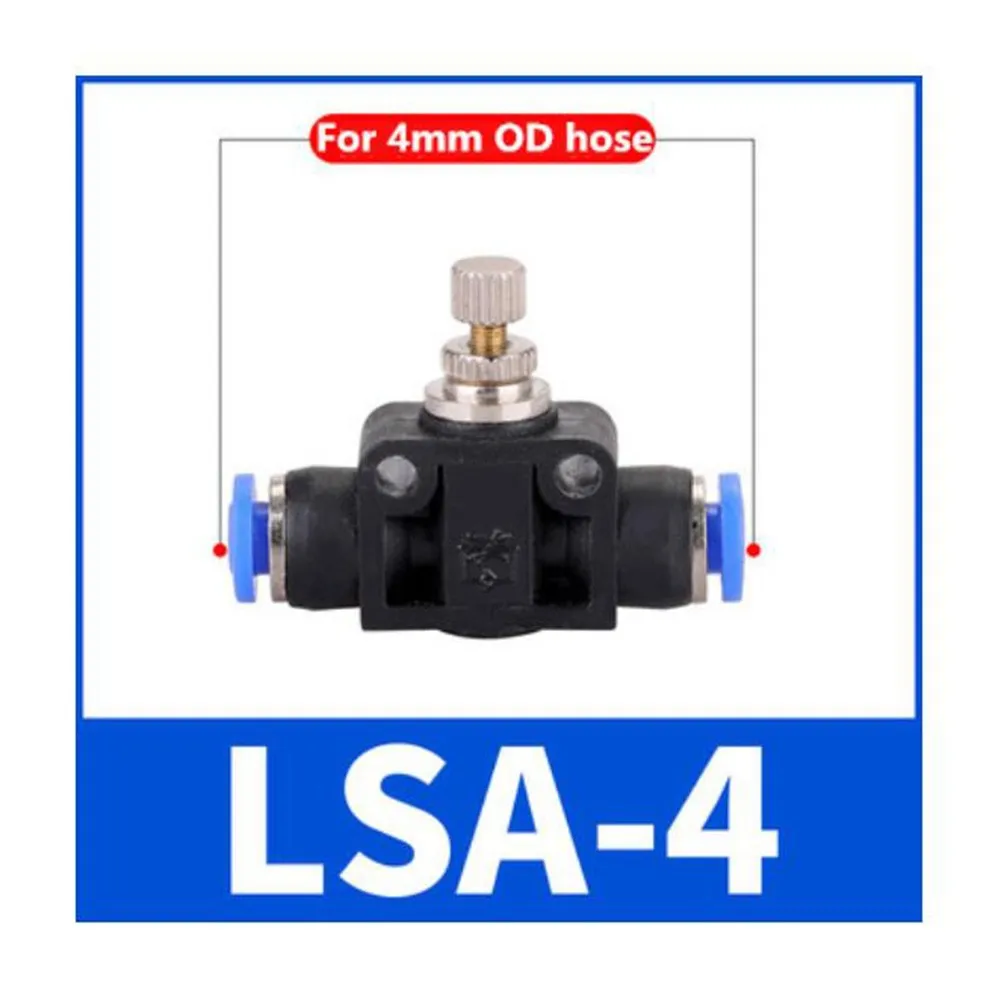 Flow Adjustment Valve for Pneumatic Applications with 4mm 6mm 8mm 10mm Hose Support Designed for Air Water and Vacuum Systems
Flow Adjustment Valve for Pneumatic Applications with 4mm 6mm 8mm 10mm Hose Support Designed for Air Water and Vacuum Systems