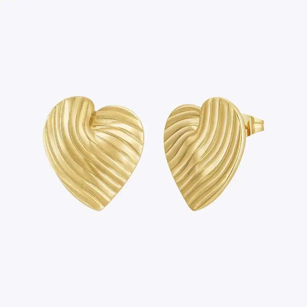 ENFASHION Aretes De Mujer Heart Stripe Stud Earrings For Women 18K Gold Plated In Earings Fashion Luck Cute Jewelry E231519G
ENFASHION Aretes De Mujer Heart Stripe Stud Earrings For Women 18K Gold Plated In Earings Fashion Luck Cute Jewelry E231519G