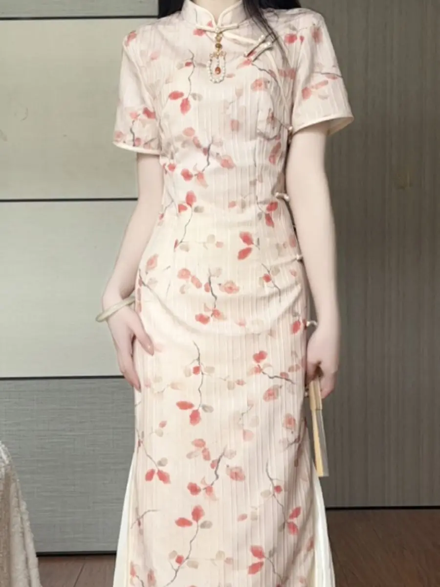Qipao, новинка 2025 года, розовое улучшенное повседневное платье с цветочным принтом для молодых девушек, летнее универсальное элегантное повседневное платье в благородном стиле
Qipao, новинка 2025 года, розовое улучшенное повседневное платье с цветочным принтом для молодых девушек, летнее универсальное элегантное повседневное платье в благородном стиле