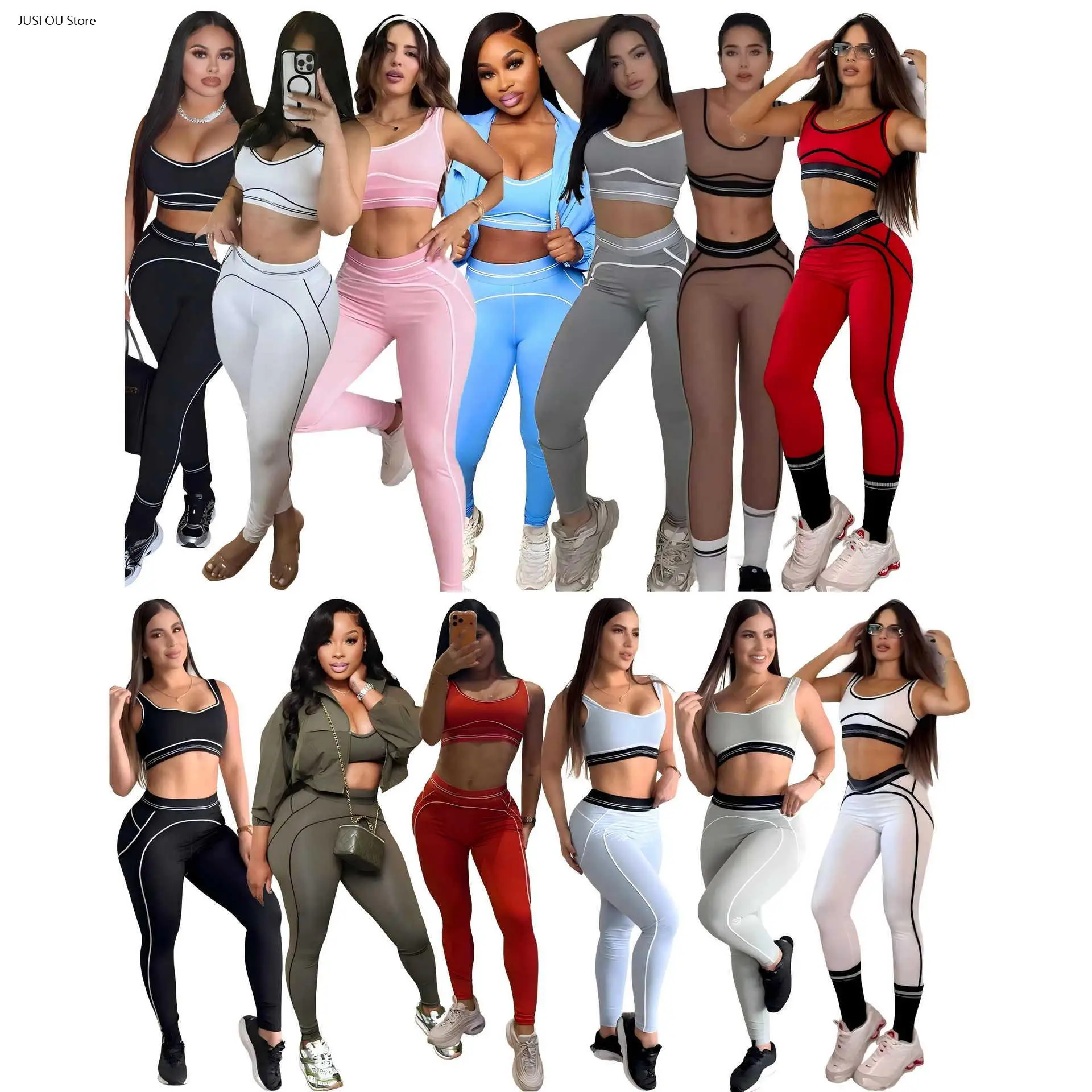 Women Sleeveless Crop Top High Waist Butt Lifting Yoga Pants Set Slim Fitness Gym Sportswear 12 Colors
Women Sleeveless Crop Top High Waist Butt Lifting Yoga Pants Set Slim Fitness Gym Sportswear 12 Colors