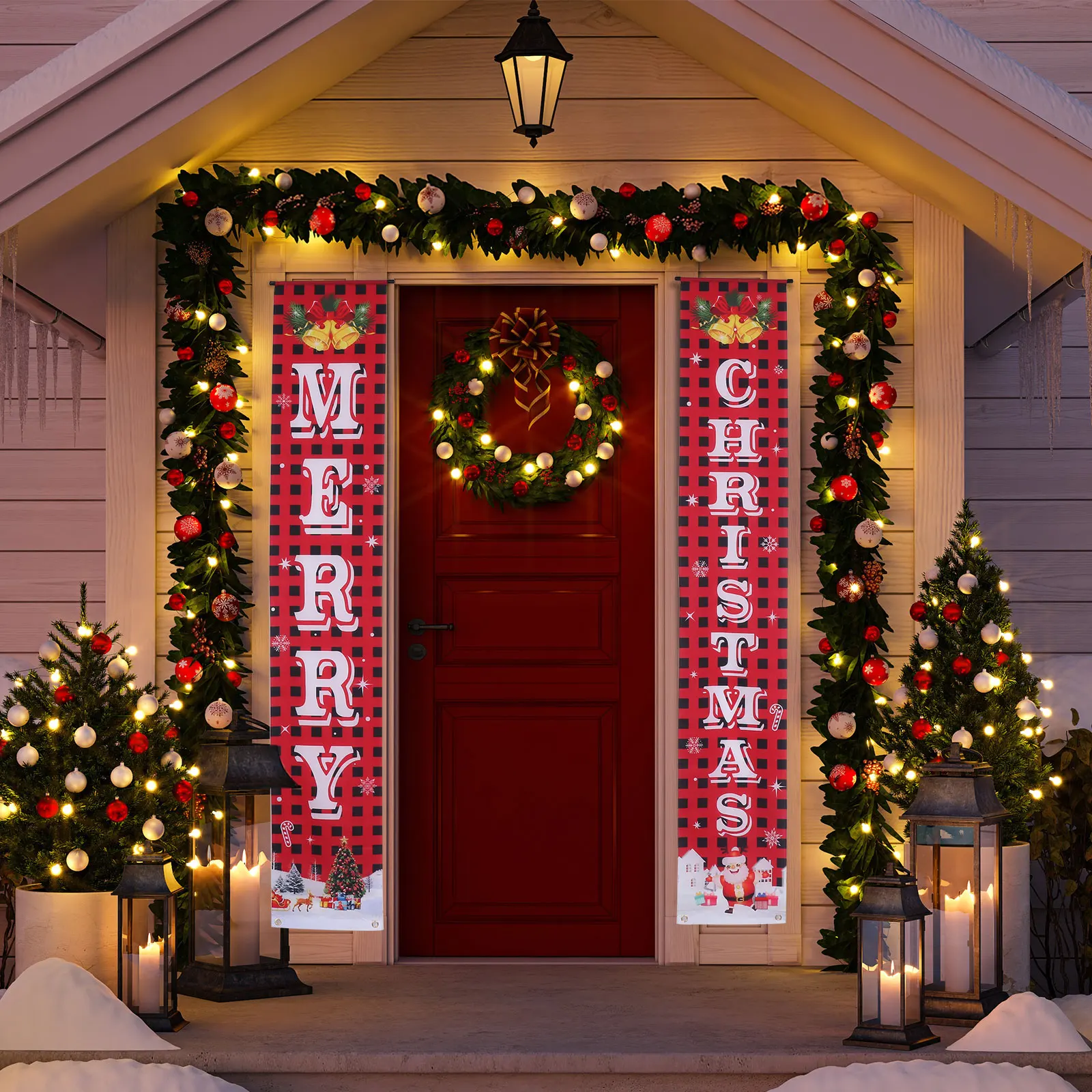 Christmas Holiday Decoration Banner Door Curtain Happy Banners Outdoor Indoor Polyester Decorative Couplet
Christmas Holiday Decoration Banner Door Curtain Happy Banners Outdoor Indoor Polyester Decorative Couplet
