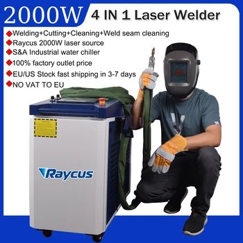2024 NEW 4 IN 1 Raycus 2000W Fiber Laser Welding Cleaning Cutting Machine Weld Seam Clean Machine water chiller