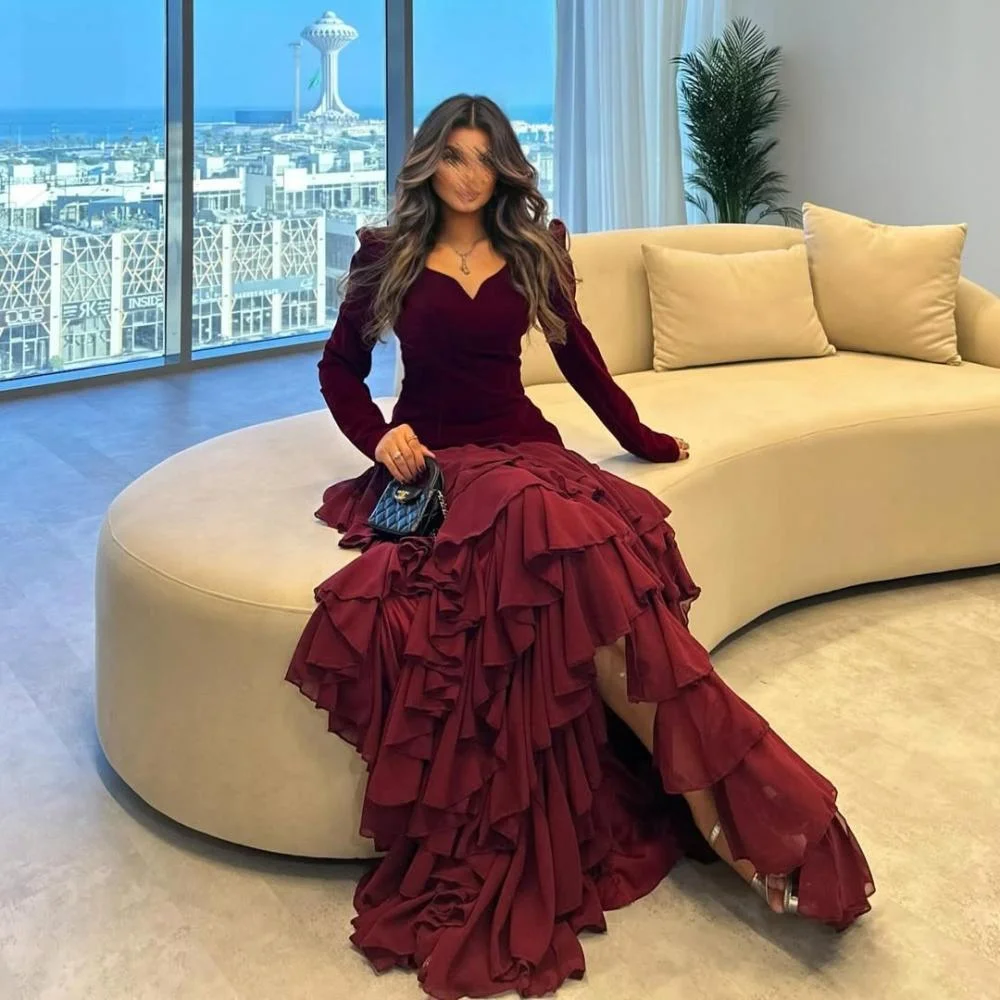 Customized Evening Dresses O Neck Full Sleeves Tiered Exquisite Prom Gown Arabic Formal Occasion Ruched Party Dress for Women
Customized Evening Dresses O Neck Full Sleeves Tiered Exquisite Prom Gown Arabic Formal Occasion Ruched Party Dress for Women