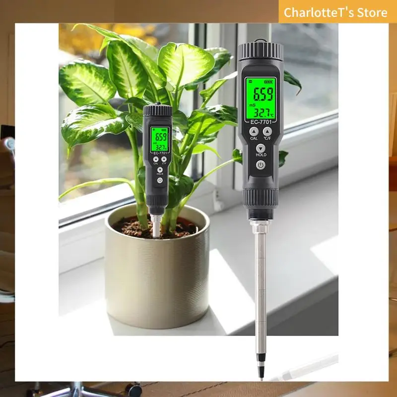 EC-7701 Smart Soil EC Meter 0.0-10.0Ms/Cm Soil Tester Data Logger Temp Analyzer For Hydroponics Planting Garden Easy Install
EC-7701 Smart Soil EC Meter 0.0-10.0Ms/Cm Soil Tester Data Logger Temp Analyzer For Hydroponics Planting Garden Easy Install