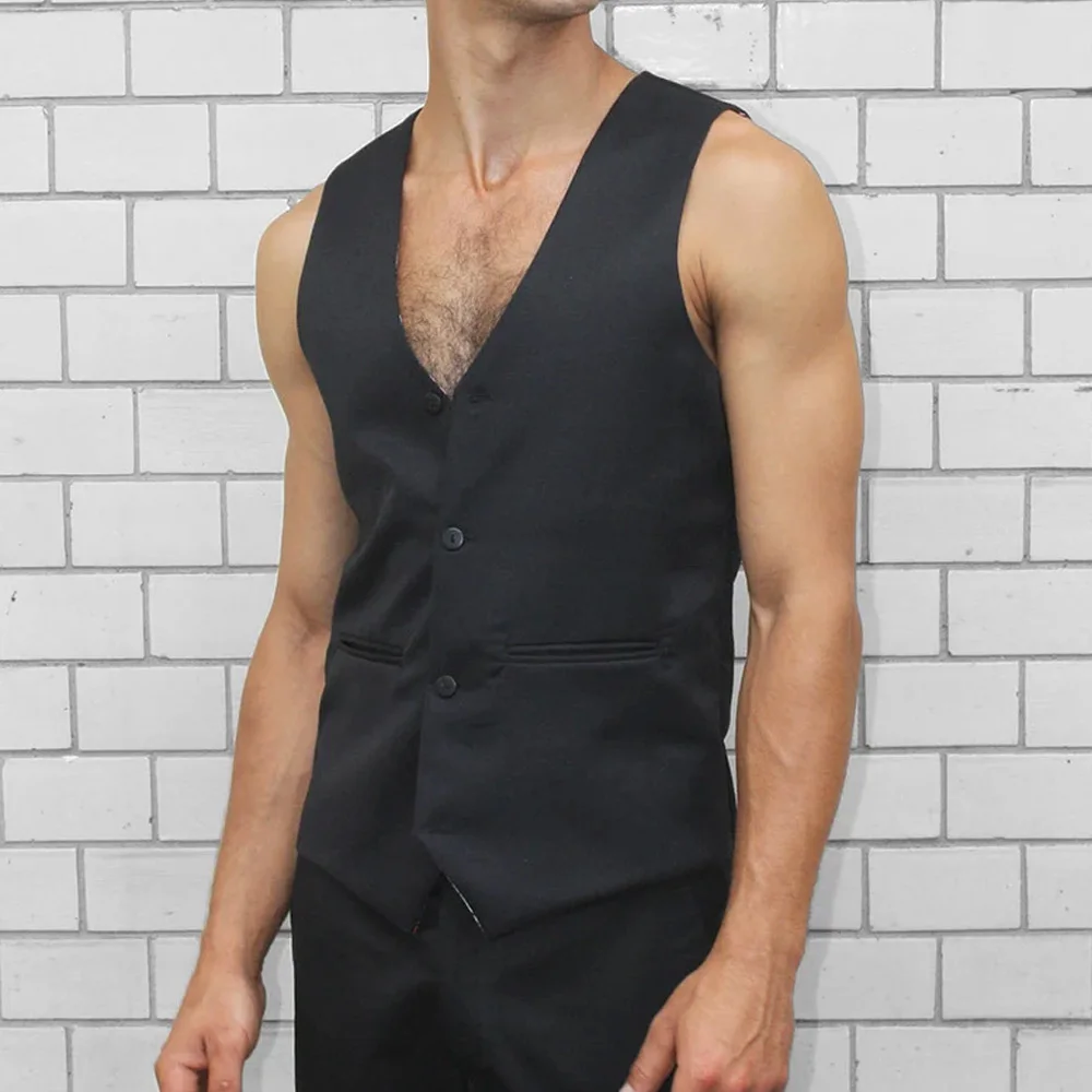 Sleeveless Vest Man Welt Pockets Single-Breasted Casual Business Polyester V-Neck Men's Classic Vest for Men's Suit Elegant
Sleeveless Vest Man Welt Pockets Single-Breasted Casual Business Polyester V-Neck Men's Classic Vest for Men's Suit Elegant