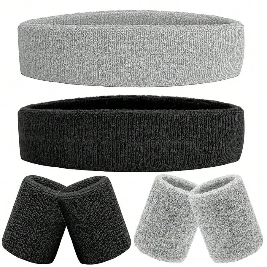 6pcs Sports Sweatband Set Terry Cloth Headband And Wristband For Workout
6pcs Sports Sweatband Set Terry Cloth Headband And Wristband For Workout