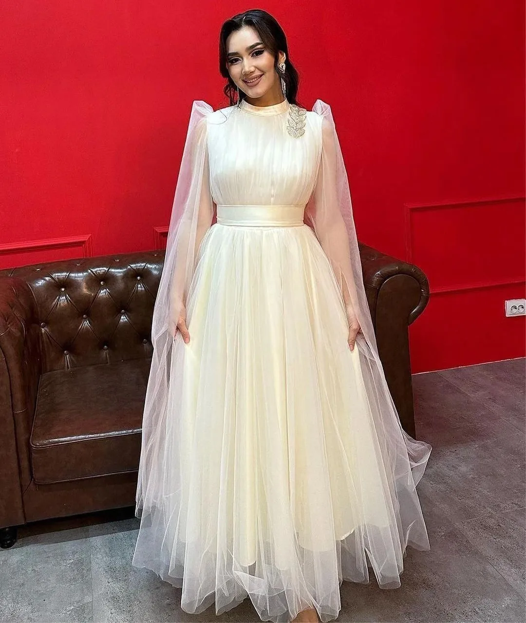 Fashionvane Vestidos Prom Dresses 2024 High Collar Beaded Long Sleeves Wedding Party A Line Tulle Evening Formal Occasion Gowns
Fashionvane Vestidos Prom Dresses 2024 High Collar Beaded Long Sleeves Wedding Party A Line Tulle Evening Formal Occasion Gowns