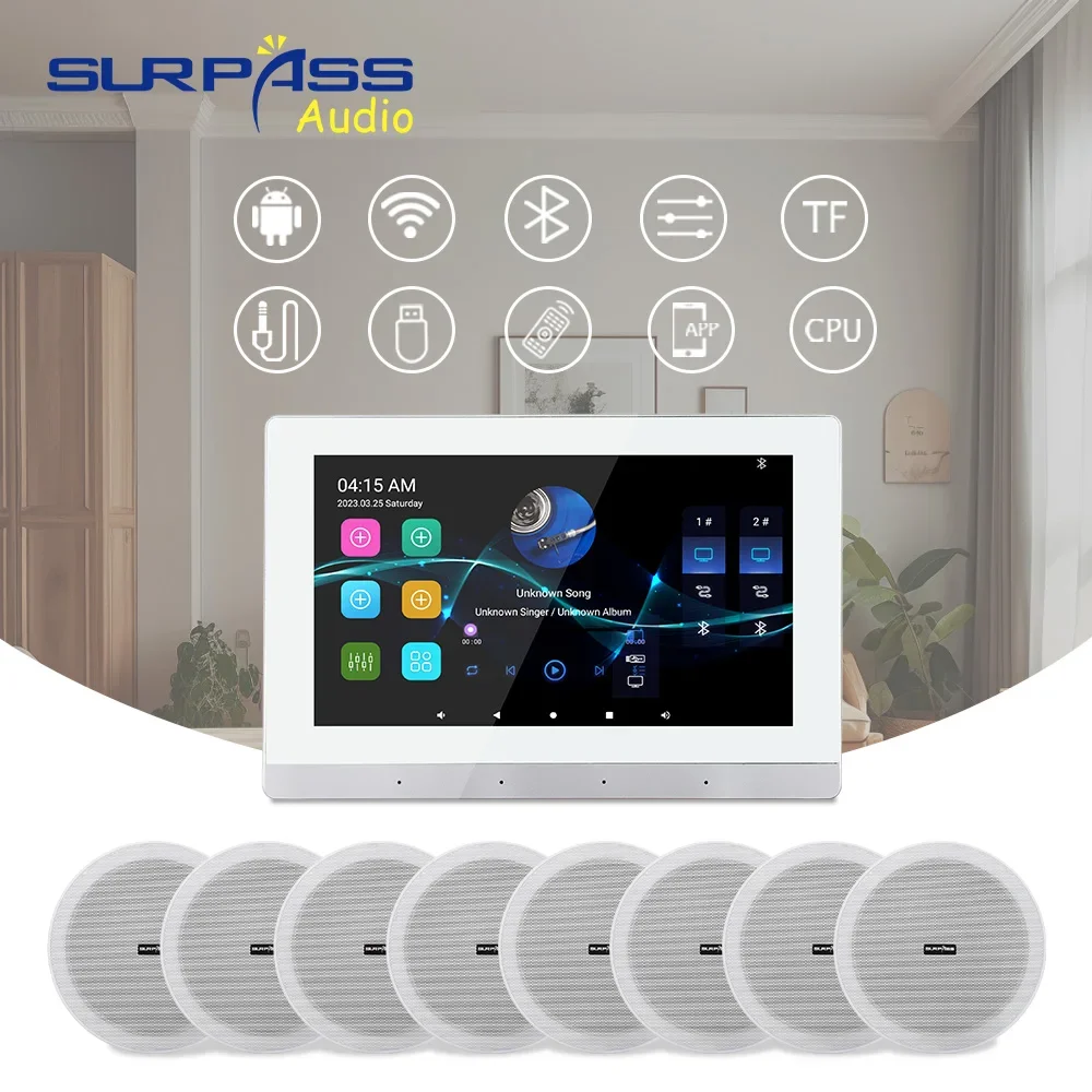 Home Theater Smart Audio WiFi Bluetooth Touch Screen Android11 Wall Amplifier Two Zone with HiFi Coaxial Speaker Set for Kitchen
Home Theater Smart Audio WiFi Bluetooth Touch Screen Android11 Wall Amplifier Two Zone with HiFi Coaxial Speaker Set for Kitchen
