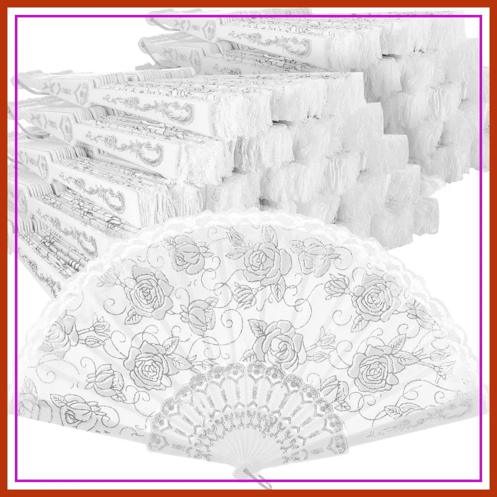 70 Pcs Lace Floral Hand Fans Retro Elegant Chinese Folding Fan Vintage Bridal Handheld Dancing Fan Props for Wedding Party Church Ladies Girls Favors
70 Pcs Lace Floral Hand Fans Retro Elegant Chinese Folding Fan Vintage Bridal Handheld Dancing Fan Props for Wedding Party Church Ladies Girls Favors