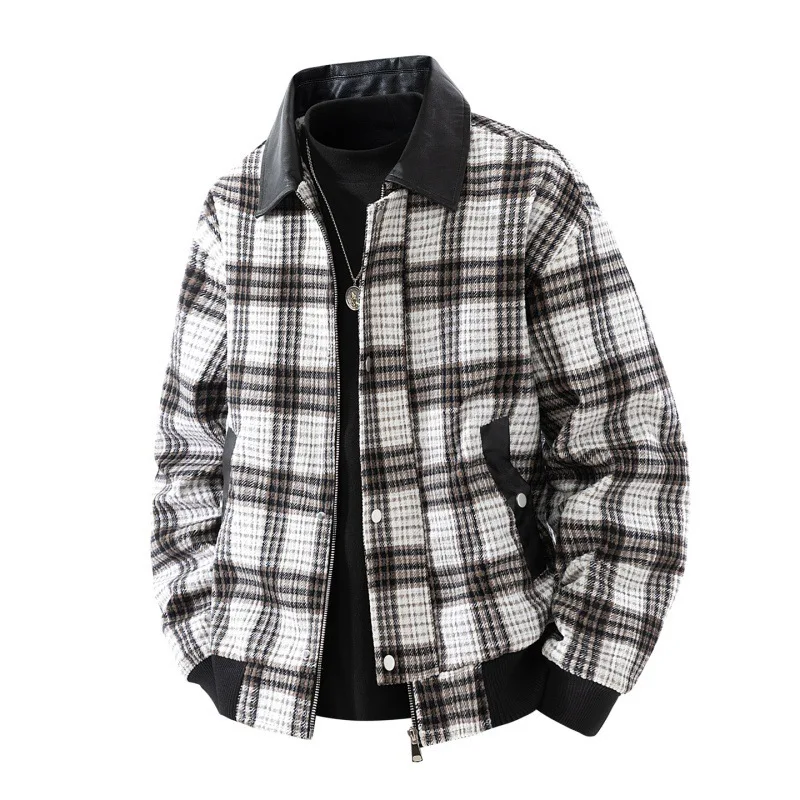 2025 Autumn Men Jacket Plaid Patchwork Turn Down Collar Male Cargo Coat Fashion Loose Casual Long Sleeve Zipper Man Outerwear
2025 Autumn Men Jacket Plaid Patchwork Turn Down Collar Male Cargo Coat Fashion Loose Casual Long Sleeve Zipper Man Outerwear