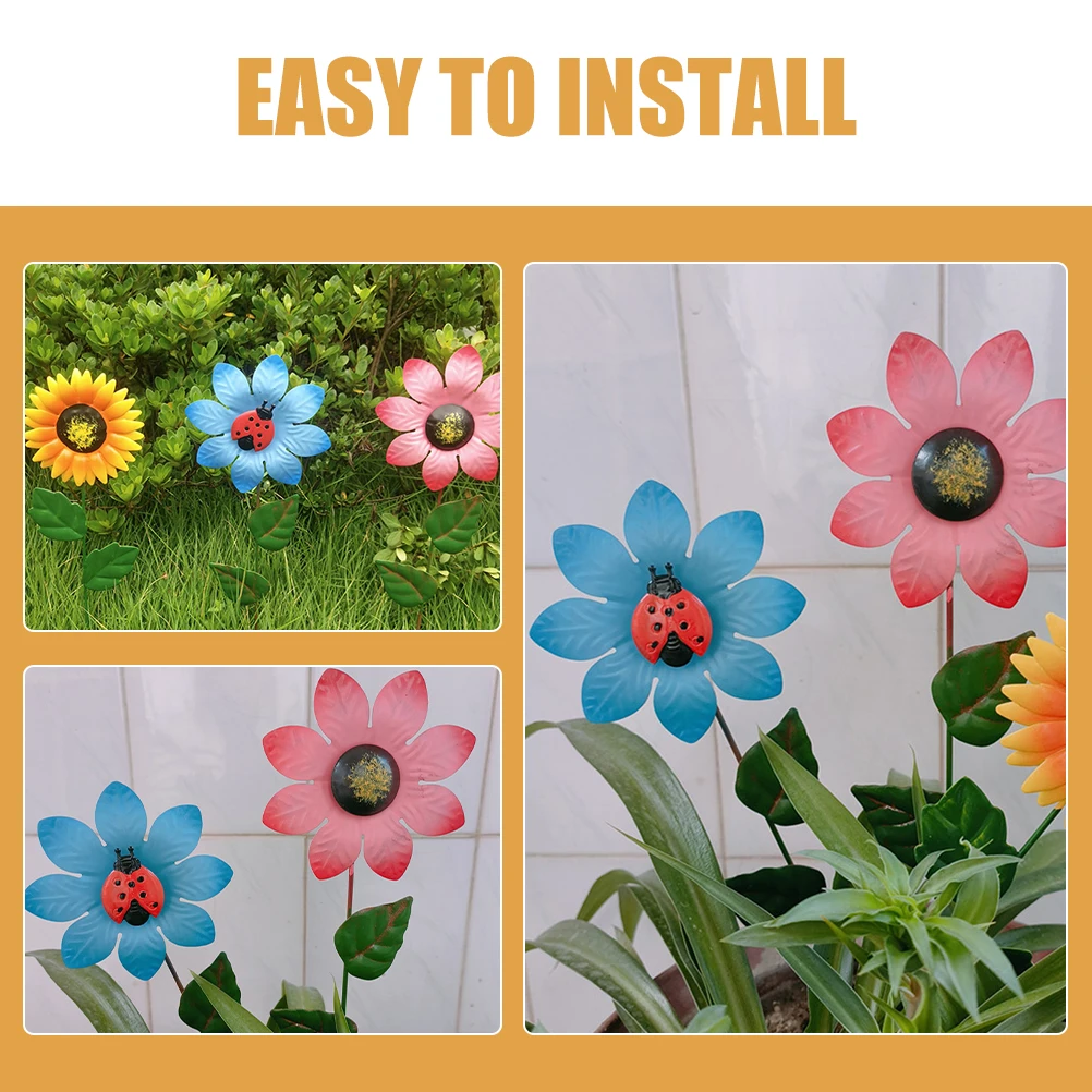 3 Pcs Wrought Iron Flower Garden Stake Backyard Fake Ornaments Decoration Outdoor Lawn
3 Pcs Wrought Iron Flower Garden Stake Backyard Fake Ornaments Decoration Outdoor Lawn