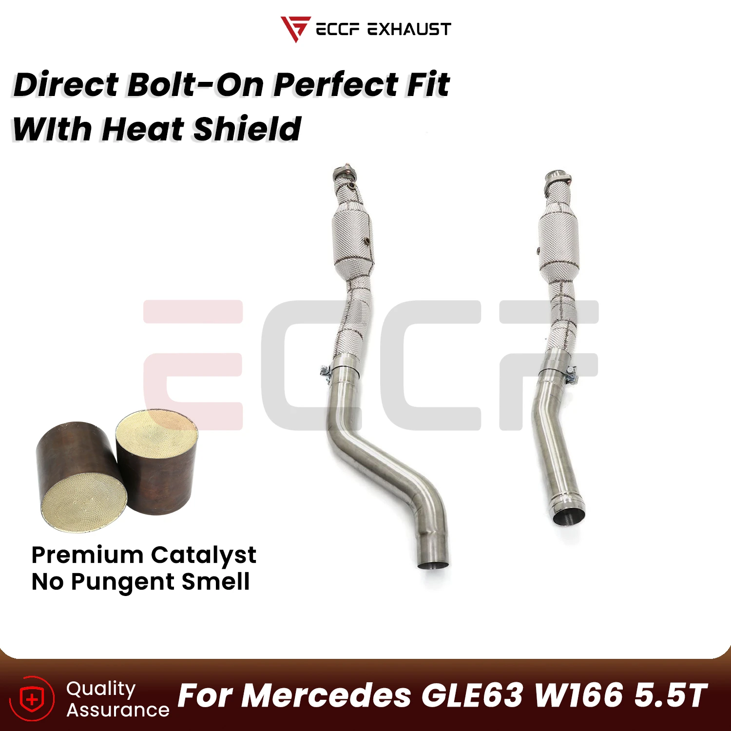 Sporty Downpipe With Heat Shield For Mercedes GLE63 W166 5.5T Aggressive Exhaust Sound Plug and Play Upgrade Performance
Sporty Downpipe With Heat Shield For Mercedes GLE63 W166 5.5T Aggressive Exhaust Sound Plug and Play Upgrade Performance