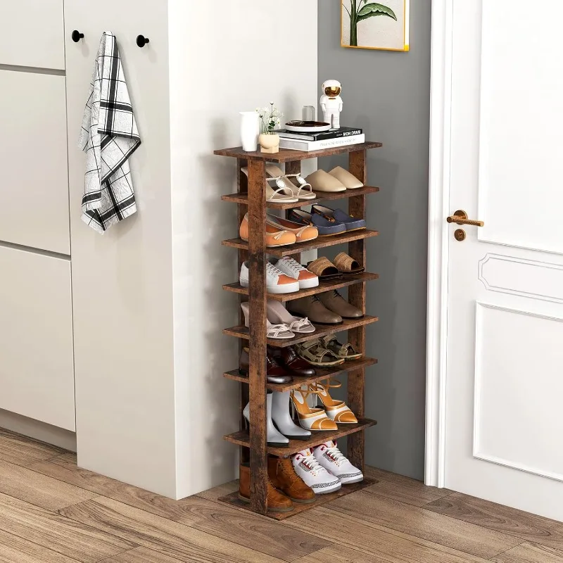 Tangkula 8-Tier Vertical Shoe Rack, Space-Saving Corner Shoe Organizer for 14 Pairs, Narrow Shoe Storage for Entryway or Closet
Tangkula 8-Tier Vertical Shoe Rack, Space-Saving Corner Shoe Organizer for 14 Pairs, Narrow Shoe Storage for Entryway or Closet