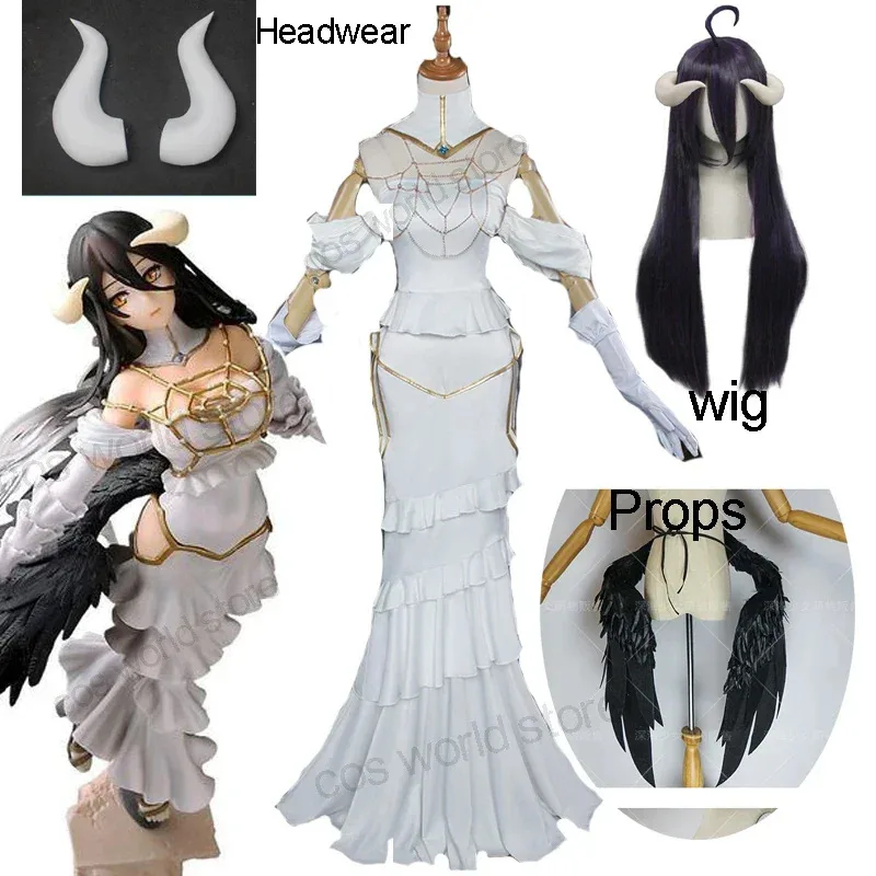 NewAnime Overlord Albedo Cosplay Costumes White Dress Black Purple Straight Wig Halloween Party Wing Headwear Women Skirt Fu EU2
NewAnime Overlord Albedo Cosplay Costumes White Dress Black Purple Straight Wig Halloween Party Wing Headwear Women Skirt Fu EU2