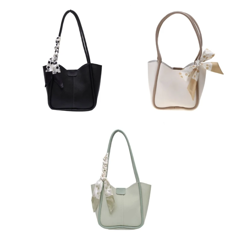 Retro Bucket Shoulder Bag Silk Scarf Decoration PU Leather Handbag Underarm Bags for Women Girls
Retro Bucket Shoulder Bag Silk Scarf Decoration PU Leather Handbag Underarm Bags for Women Girls
