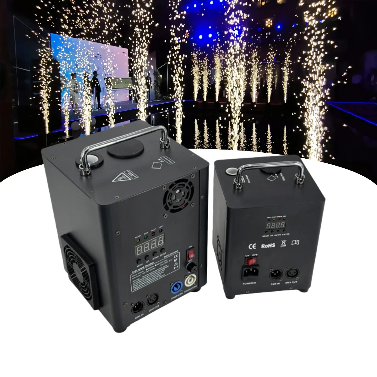 Mini Cold Spark Machine 400W for Indoor Outdoor Events DJ Parties Weddings with DMX512 Wireless Remote Stage Firework Equipment
Mini Cold Spark Machine 400W for Indoor Outdoor Events DJ Parties Weddings with DMX512 Wireless Remote Stage Firework Equipment