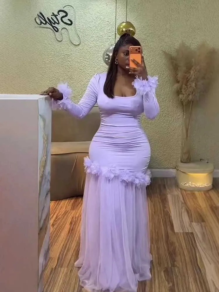 Весеннее длинное платье макси с длинным рукавом для женщин: элегантное, женственное, с эффектом утончения талии, однотонное, с завышенной талией, шикарное вечернее платье для вечеринок
Весеннее длинное платье макси с длинным рукавом для женщин: элегантное, женственное, с эффектом утончения талии, однотонное, с завышенной талией, шикарное вечернее платье для вечеринок