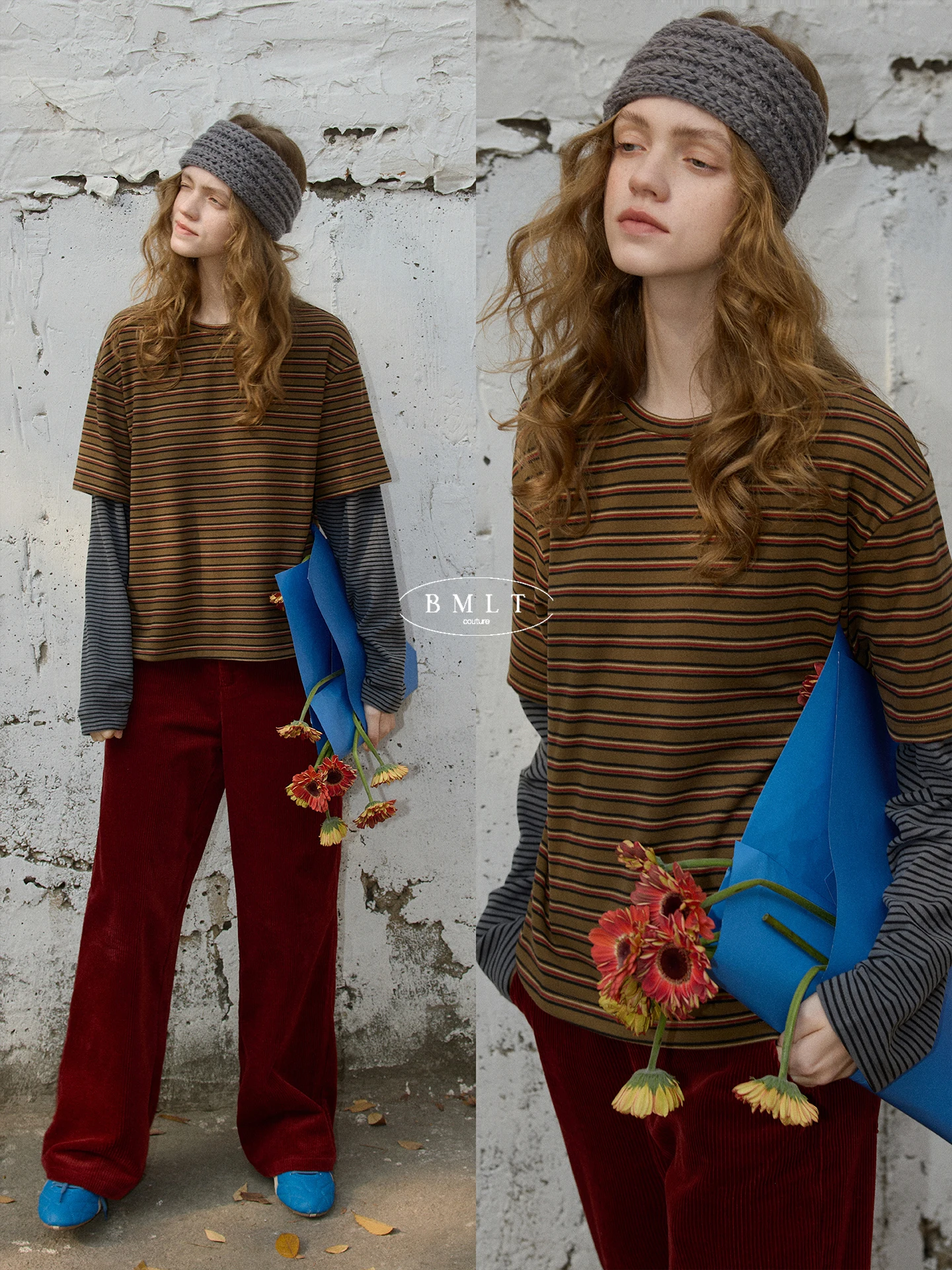 Early Spring Casual Jazz Lounge Women's Striped T-irt Korean Sle Long Sve Loose Fit Top Versatile Base Layer
Early Spring Casual Jazz Lounge Women's Striped T-irt Korean Sle Long Sve Loose Fit Top Versatile Base Layer