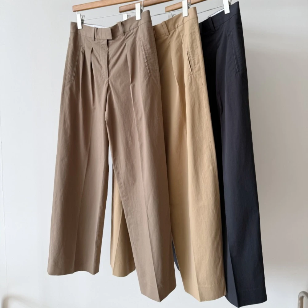 Pima Cotton Cashmere Minimalist Double-pleated Suit Straight-leg Casual Trousers Women Pants
Pima Cotton Cashmere Minimalist Double-pleated Suit Straight-leg Casual Trousers Women Pants