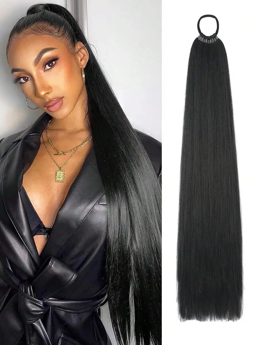 16"/26"/34" Ponytail Wig, Multi-Functional Elastic Coffee Brown Ponytail Wig, Heat Resistant, Women Long Straight DIY Wrap Around Ponytail, Soft Natural Synthetic Ponytail, Suitable For Daily Cosplay, Christmas, Music Festival, Carnival, New Year Gift And
16"/26"/34" Ponytail Wig, Multi-Functional Elastic Coffee Brown Ponytail Wig, Heat Resistant, Women Long Straight DIY Wrap Around Ponytail, Soft Natural Synthetic Ponytail, Suitable For Daily Cosplay, Christmas, Music Festival, Carnival, New Year Gift And