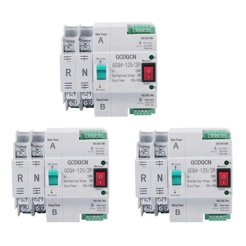 【HOT】3X Dual-Power Automatic Transfer Switch 2P 100A Household 35Mm Rail Installation
【HOT】3X Dual-Power Automatic Transfer Switch 2P 100A Household 35Mm Rail Installation