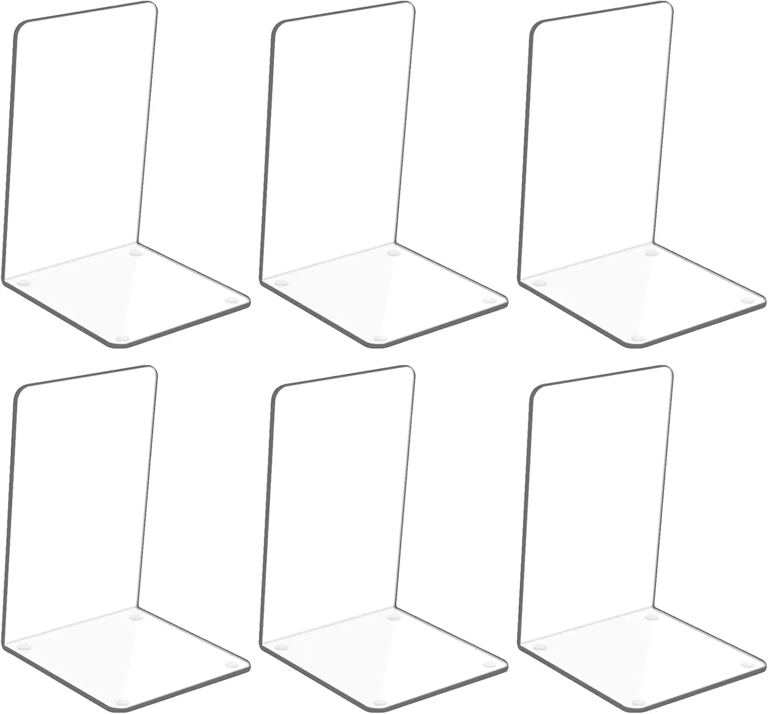 Clear Acrylic Bookends, 6 Pcs Non-Slip Book Holder for Shelves, Heavy Duty Book Stoppers, Desk Organizer
Clear Acrylic Bookends, 6 Pcs Non-Slip Book Holder for Shelves, Heavy Duty Book Stoppers, Desk Organizer