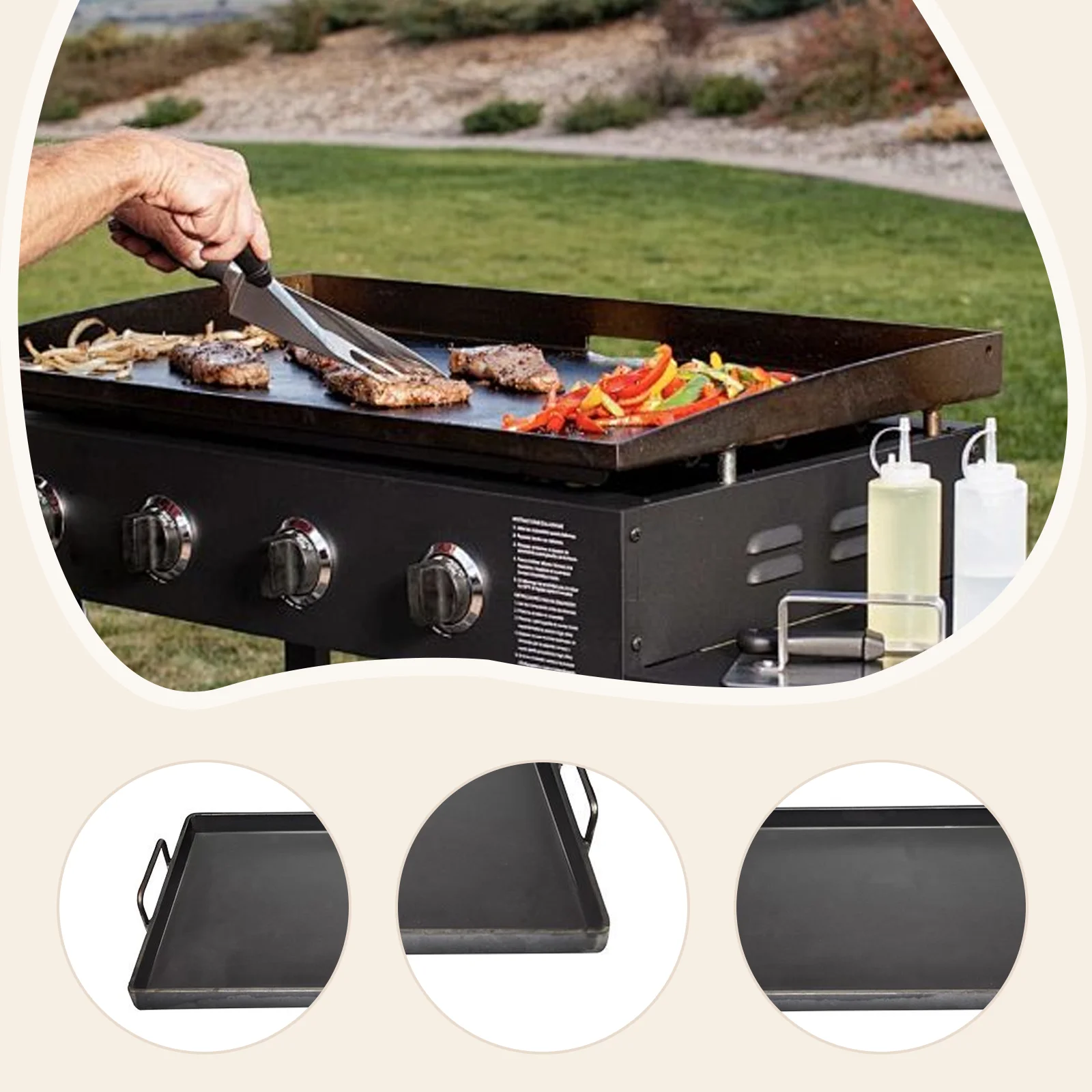 Heavy Duty Cast Iron Griddle Plate Nonstick Flat Grill Pan for Gas Electric Stove Top BBQ Outdoor
Heavy Duty Cast Iron Griddle Plate Nonstick Flat Grill Pan for Gas Electric Stove Top BBQ Outdoor