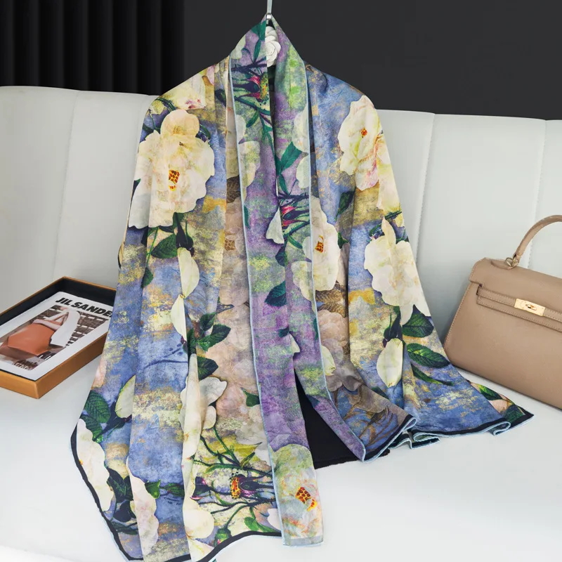 Fashionable Double-Sided Embroidered Silk Scarf Women's High-End Sensation Versatile Shawl Chiffon Long Scarf Floral Pattern
Fashionable Double-Sided Embroidered Silk Scarf Women's High-End Sensation Versatile Shawl Chiffon Long Scarf Floral Pattern