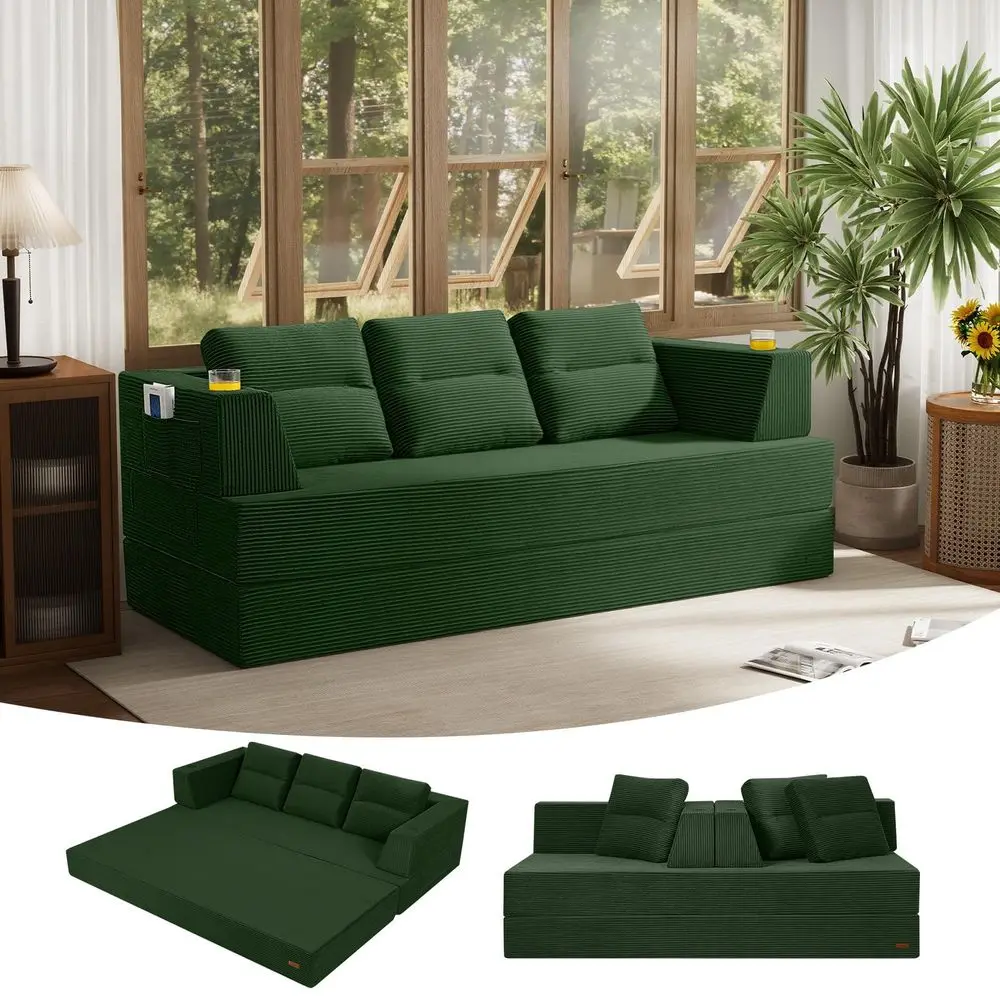 Futon Sofa Bed Queen, 79 Convertible Sofa Bed Couches for Living Room, 4 in 1 Folding Boneless Sleeper Corduroy Couch Loveseat
Futon Sofa Bed Queen, 79 Convertible Sofa Bed Couches for Living Room, 4 in 1 Folding Boneless Sleeper Corduroy Couch Loveseat