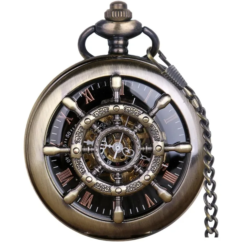 Men's Mechanical Holoow Design Hand Wind Pocket Watch Roman Numerals Steampunk with Chain Box
Men's Mechanical Holoow Design Hand Wind Pocket Watch Roman Numerals Steampunk with Chain Box