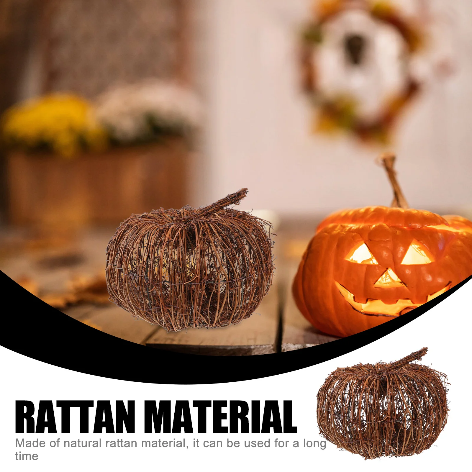 Realistic Rattan Pumpkin Decor Woven Desktop Ornament Festive Pumpkin Adornment Halloween Party Rattan Woven Decor
Realistic Rattan Pumpkin Decor Woven Desktop Ornament Festive Pumpkin Adornment Halloween Party Rattan Woven Decor