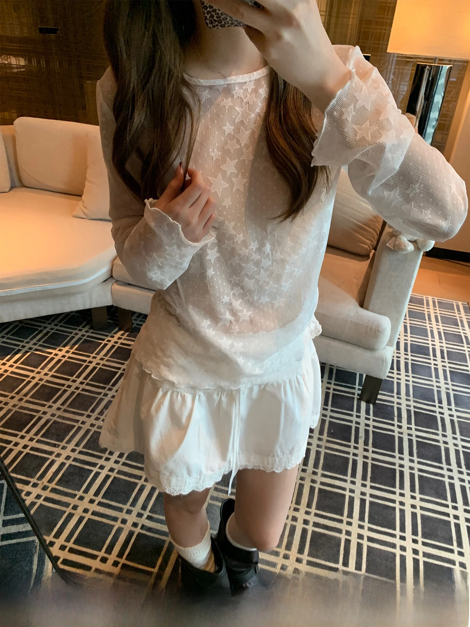 round Neck Long Sleeve Lace Shirt Women's Spring Summer Beautiful Base Layer Star Design Anti-Aging Top Girl's Straight Cut C...
round Neck Long Sleeve Lace Shirt Women's Spring Summer Beautiful Base Layer Star Design Anti-Aging Top Girl's Straight Cut C...