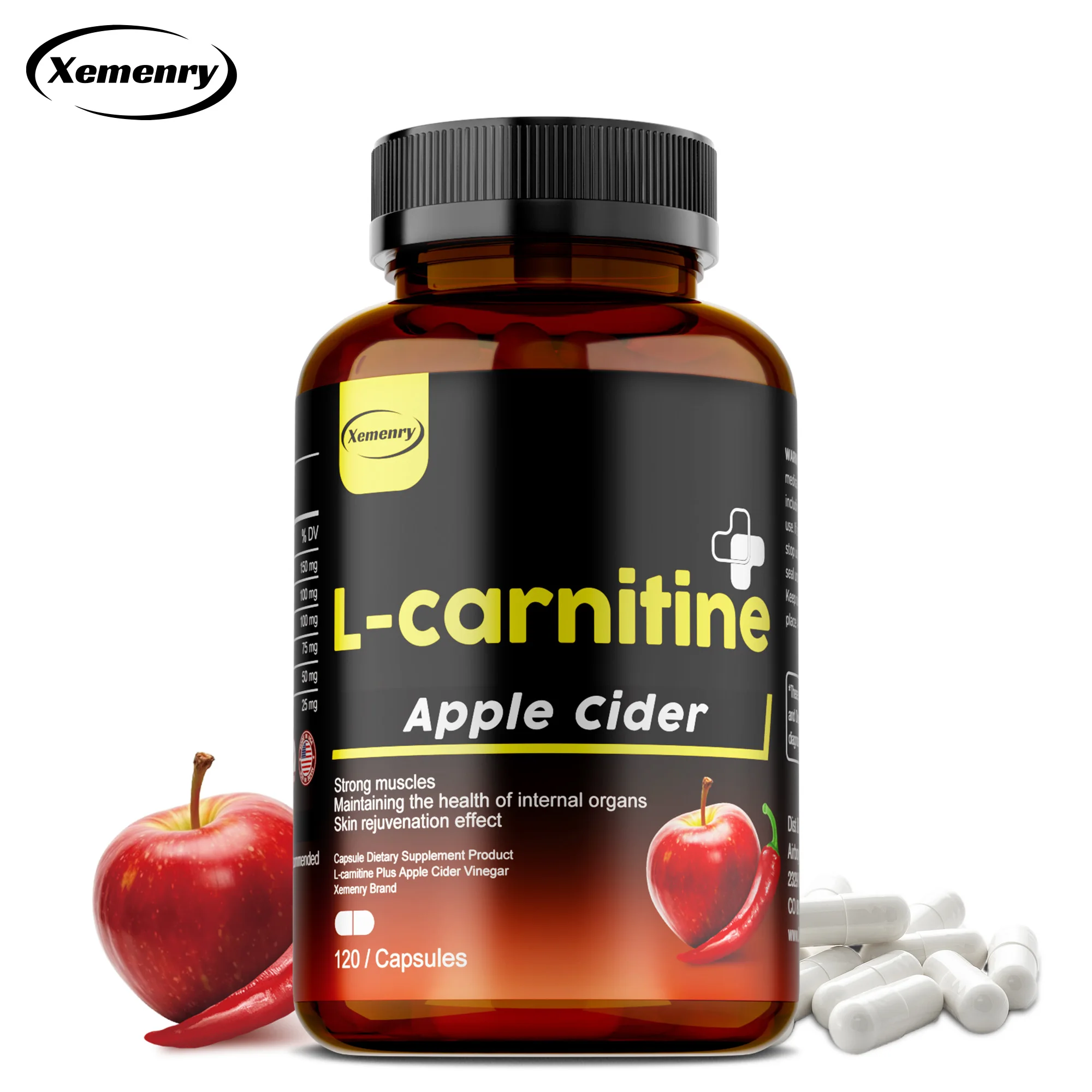 L-carnitine & Apple Cider Capsules - Muscle Recovery, Improve Athletic Performance, Weight Management, Promotes Digestion Health
L-carnitine & Apple Cider Capsules - Muscle Recovery, Improve Athletic Performance, Weight Management, Promotes Digestion Health