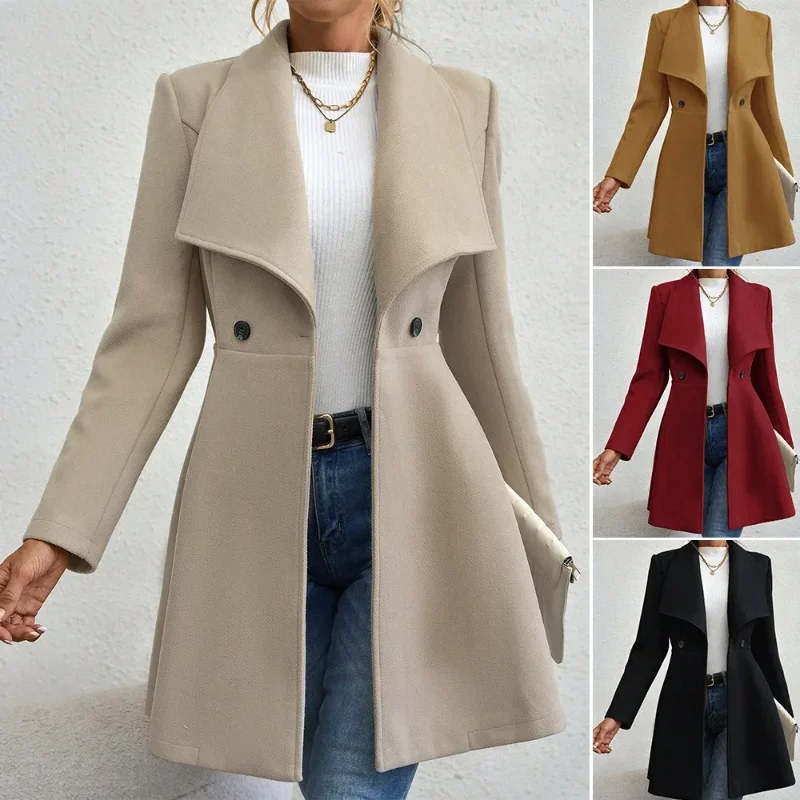 Women's Coats Winter Solid Color Long Sleeve Lapel Button-Up Work Coats New Year Red Valentine's Day Gift Outerwears
Women's Coats Winter Solid Color Long Sleeve Lapel Button-Up Work Coats New Year Red Valentine's Day Gift Outerwears