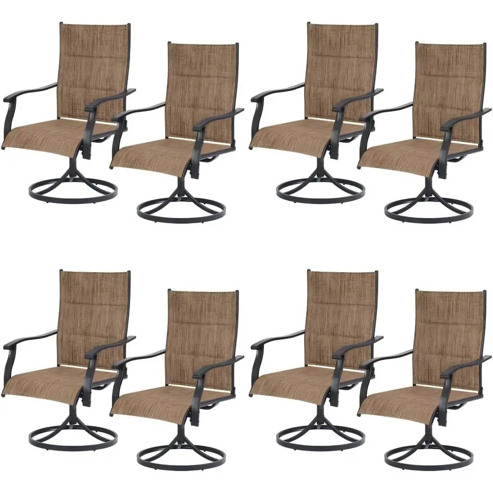8-Piece Outdoor Swivel Rocking Dining Chairs Set with 360° Rotation and 15° Tilt, Comfortable Waterproof Fabric, Perfect for Yar
8-Piece Outdoor Swivel Rocking Dining Chairs Set with 360° Rotation and 15° Tilt, Comfortable Waterproof Fabric, Perfect for Yar