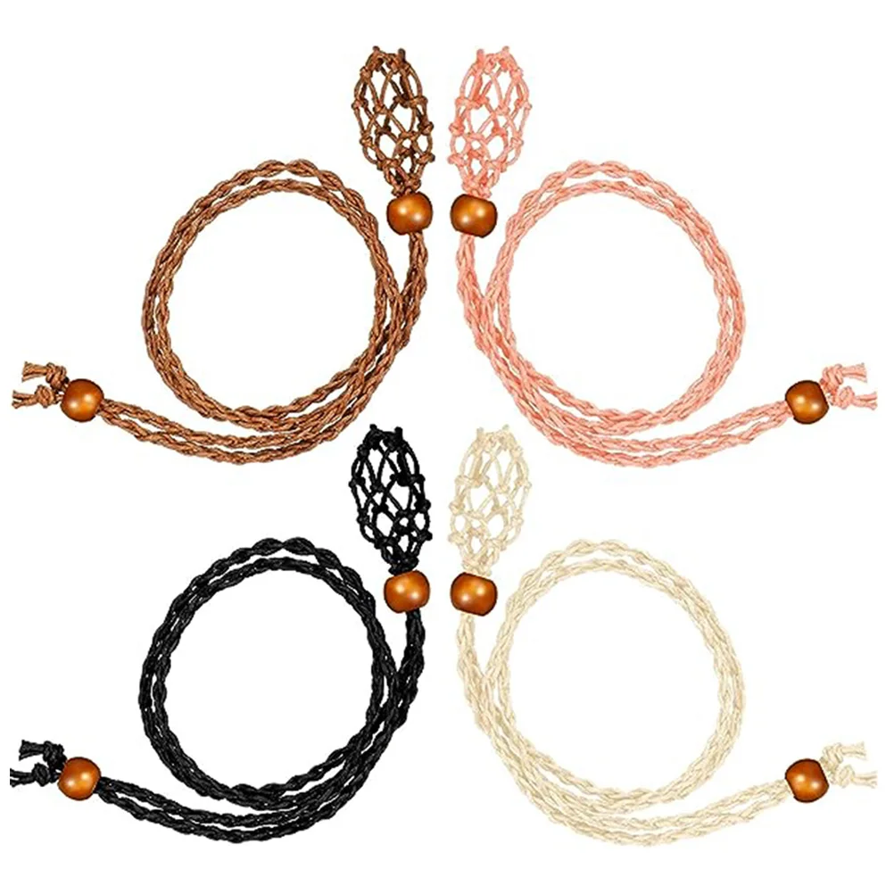4 Pcs Necklace Cords Empty Stone Holder Pendant Woven Crystal Cage Necklaces Hand-woven Rope
4 Pcs Necklace Cords Empty Stone Holder Pendant Woven Crystal Cage Necklaces Hand-woven Rope