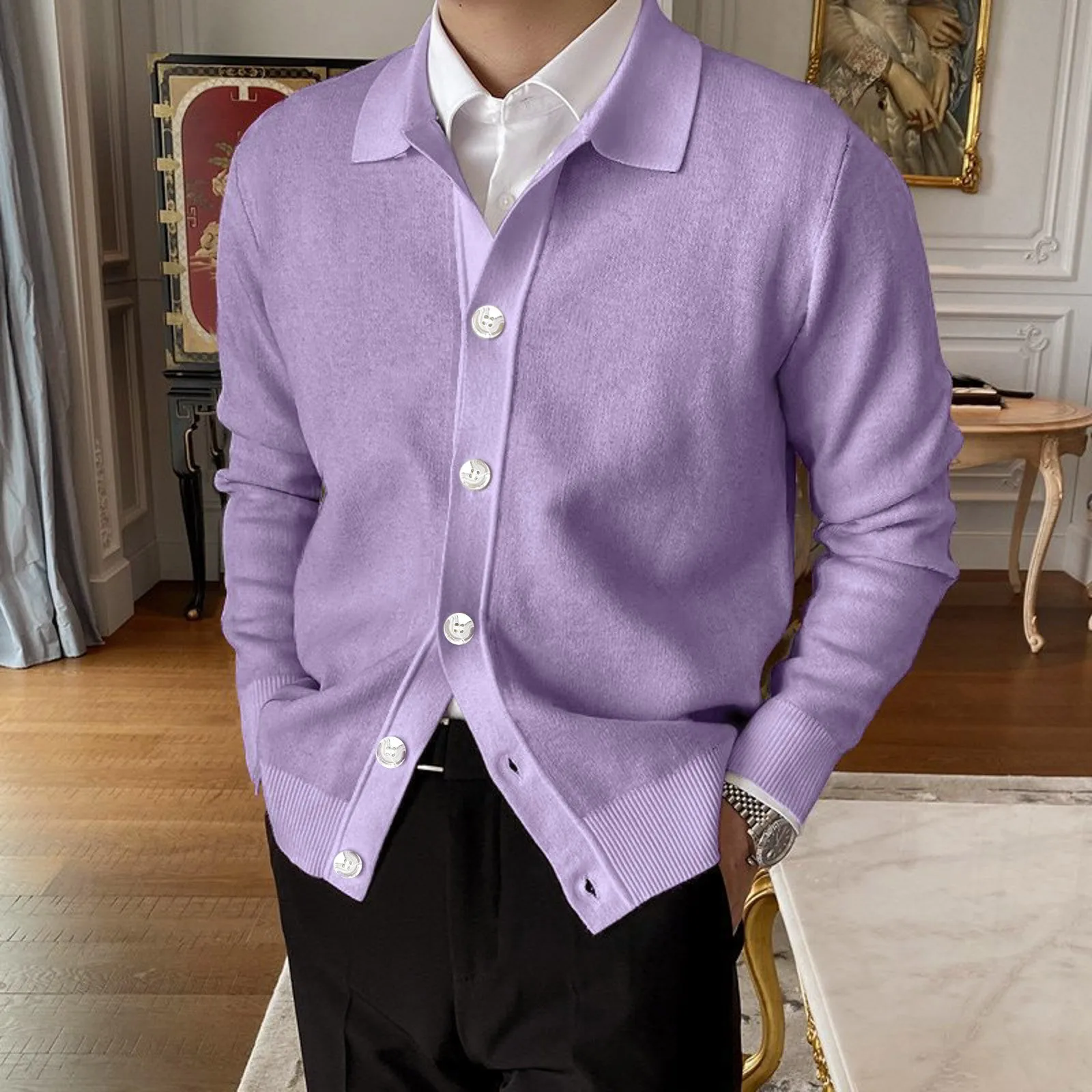 Harajuku Knit Cardigan Men Lapel Button Long Sleeve Sweater Jacket Solud Color Winter Basic Sweatercoat Button Male Clothes
Harajuku Knit Cardigan Men Lapel Button Long Sleeve Sweater Jacket Solud Color Winter Basic Sweatercoat Button Male Clothes