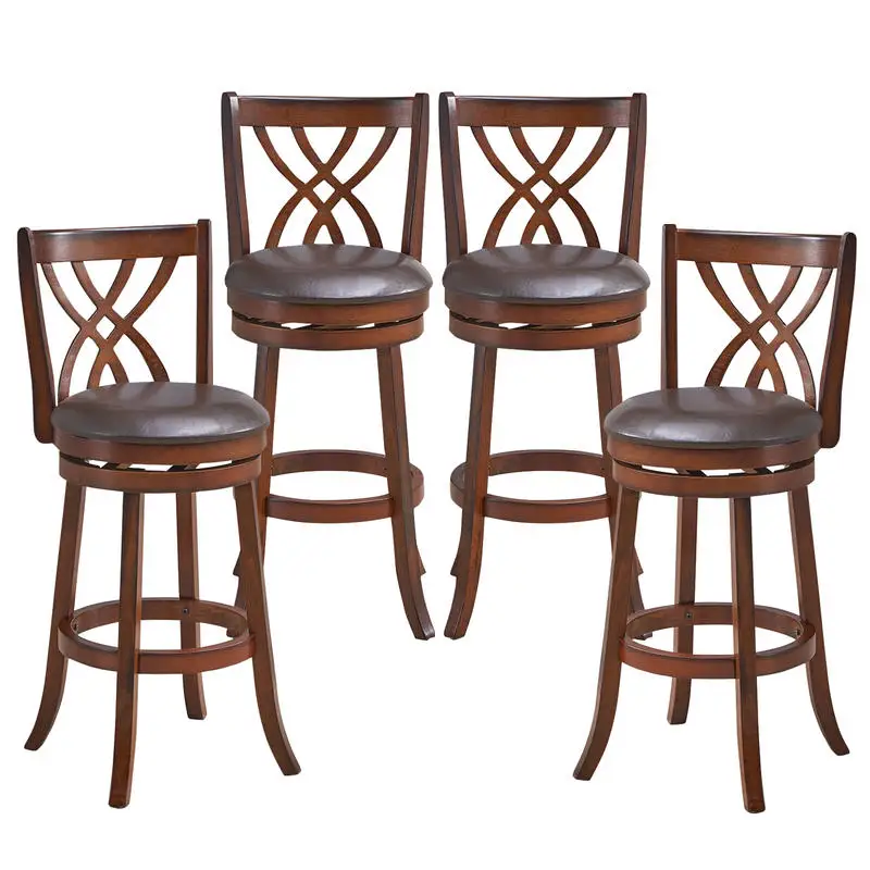 360° Swivel Counter Height Chairs with PU Leather Cushioned Seat and Footrests-30 inches
360° Swivel Counter Height Chairs with PU Leather Cushioned Seat and Footrests-30 inches