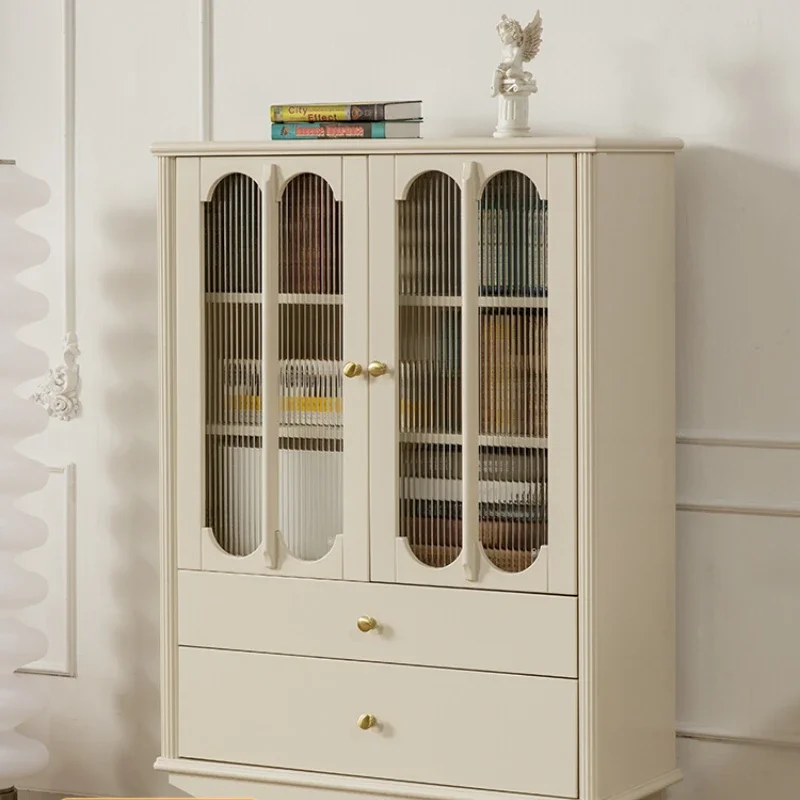 American light luxury French cream style white two-door wine cabinet full solid wood glass cabinet decorative cabinet 
American light luxury French cream style white two-door wine cabinet full solid wood glass cabinet decorative cabinet