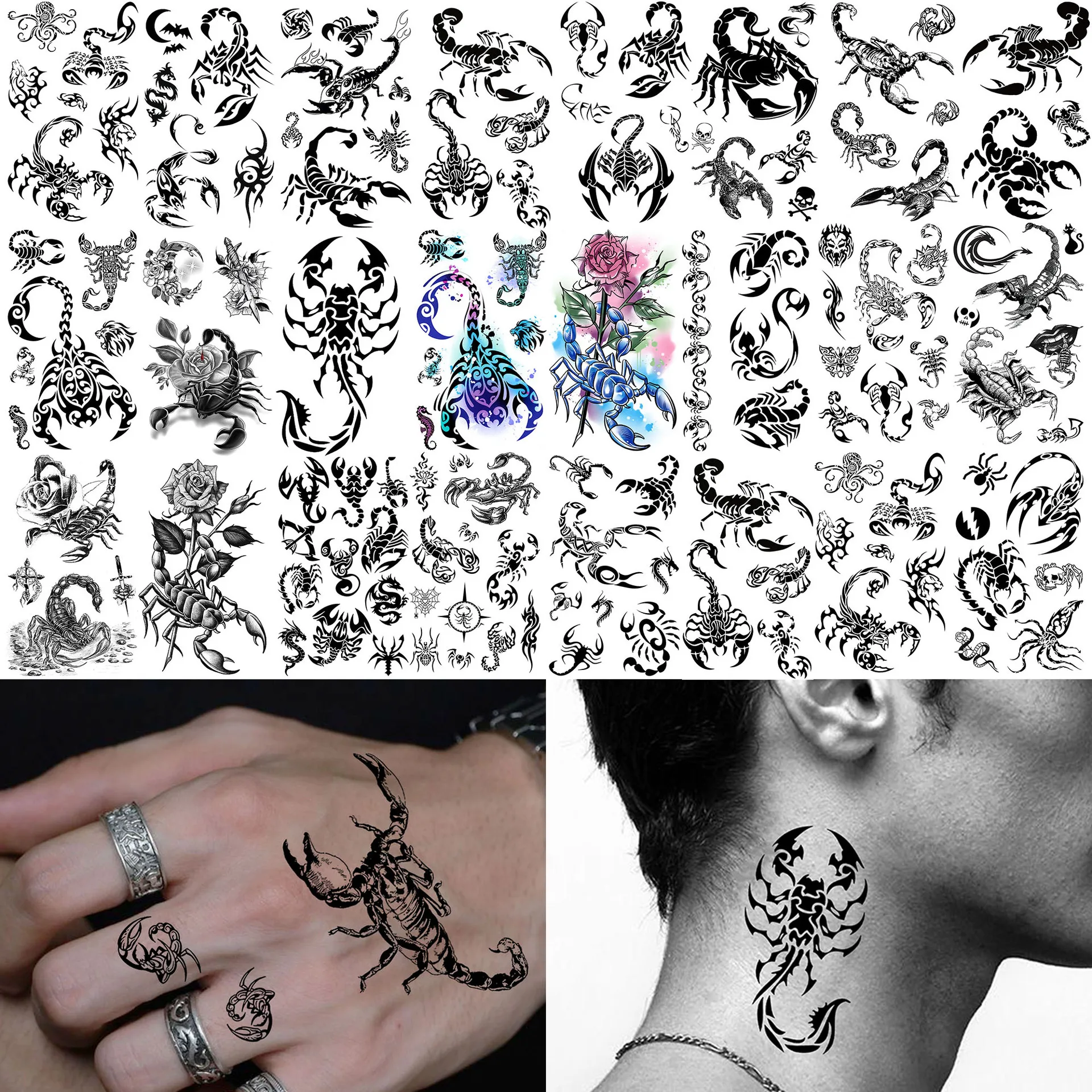 Black Scorpion Temporary Tattoo Stickers Waterproof Non Toxic for Hand Back Neck Various Designs Premium Durable
Black Scorpion Temporary Tattoo Stickers Waterproof Non Toxic for Hand Back Neck Various Designs Premium Durable