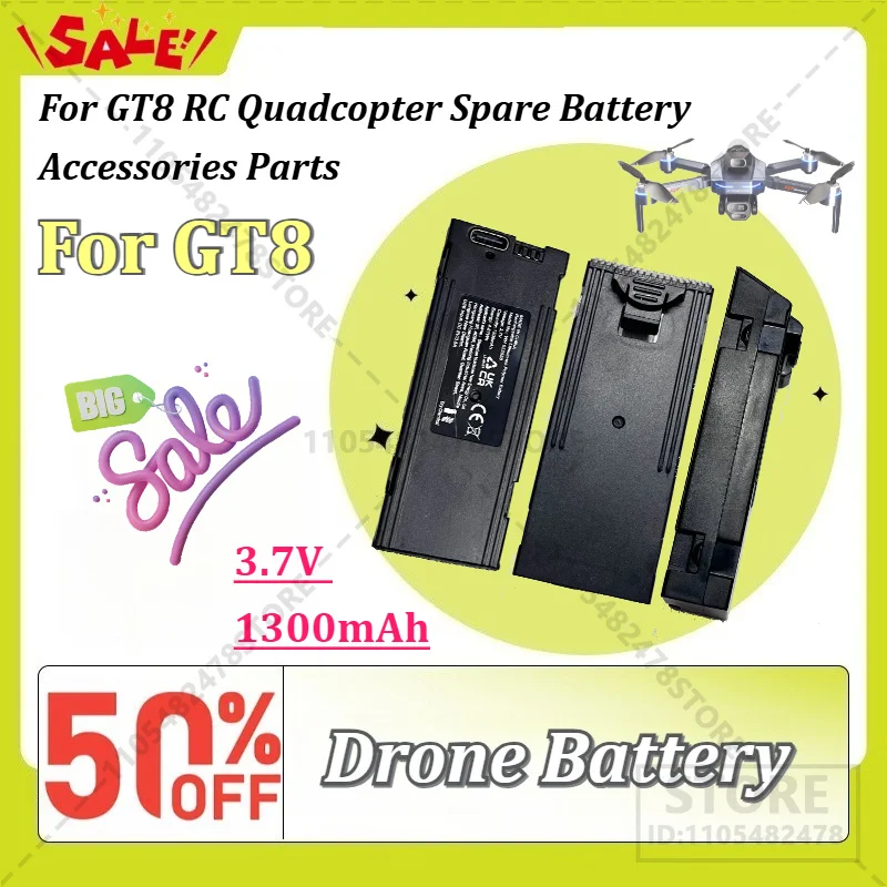 GT8 RC Quadcopter Spare Parts 3.7V 1300mAh Rechargeable Lipo Battery with Blade & USB Charging Cable Replacement Drone Accessory
GT8 RC Quadcopter Spare Parts 3.7V 1300mAh Rechargeable Lipo Battery with Blade & USB Charging Cable Replacement Drone Accessory
