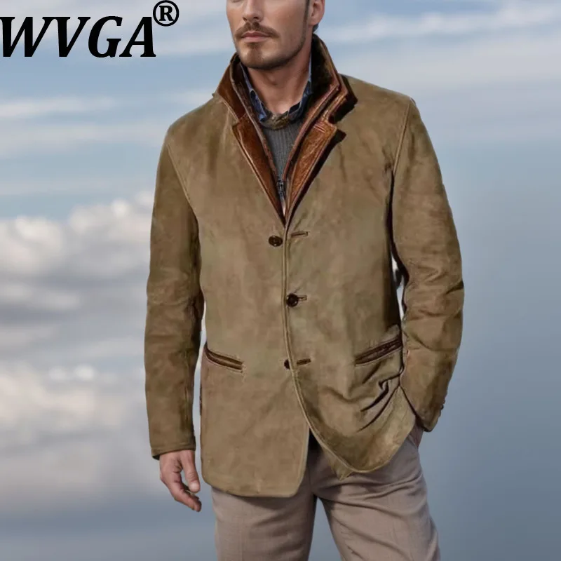 WVGA Spring Autumn New Men Tide Long Sleeve Coats Niche Chic Casual Turn-Down Collar Patchwork Trendy Color-Block Jackets W15839
WVGA Spring Autumn New Men Tide Long Sleeve Coats Niche Chic Casual Turn-Down Collar Patchwork Trendy Color-Block Jackets W15839